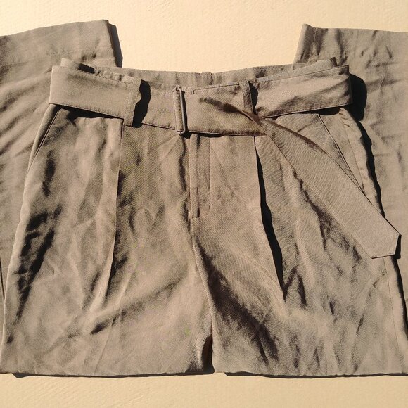 NEW WITH TAGS Vince size 16 silky pants trousers olive green taupe brown - Picture 3 of 10